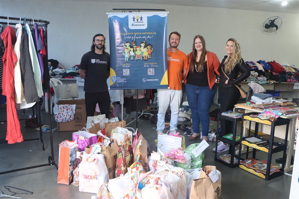 Tradição natalina: UniGuairacá realiza arrecadação de presentes para Instituto Renascer