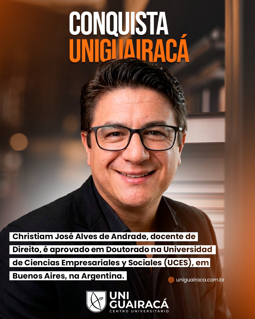 Conquista UniGuairacá: docente de Direito é aprovado em Doutorado na Argentina