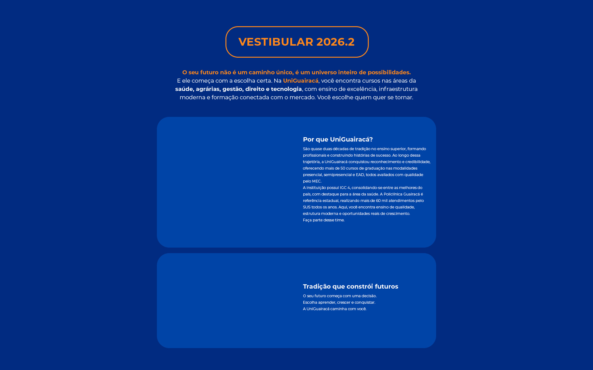 Vestibular 2026.2 Uniguairacá